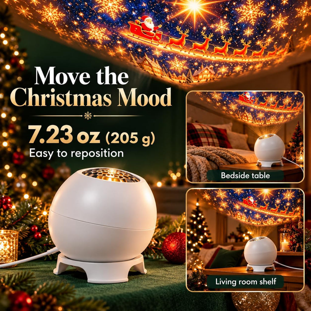 Christmas Projector, USB-Powered Indoor Holiday Projection Night Light (2 Pcs)