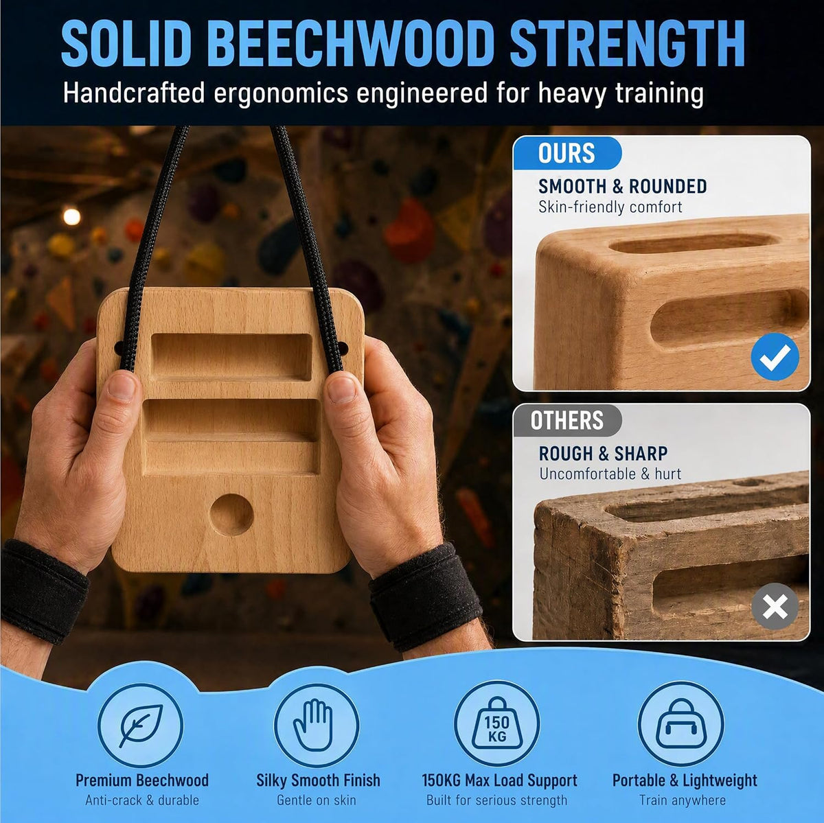 Portable Rock Climbing Hangboard, Versatile Pinch Block Training Tool