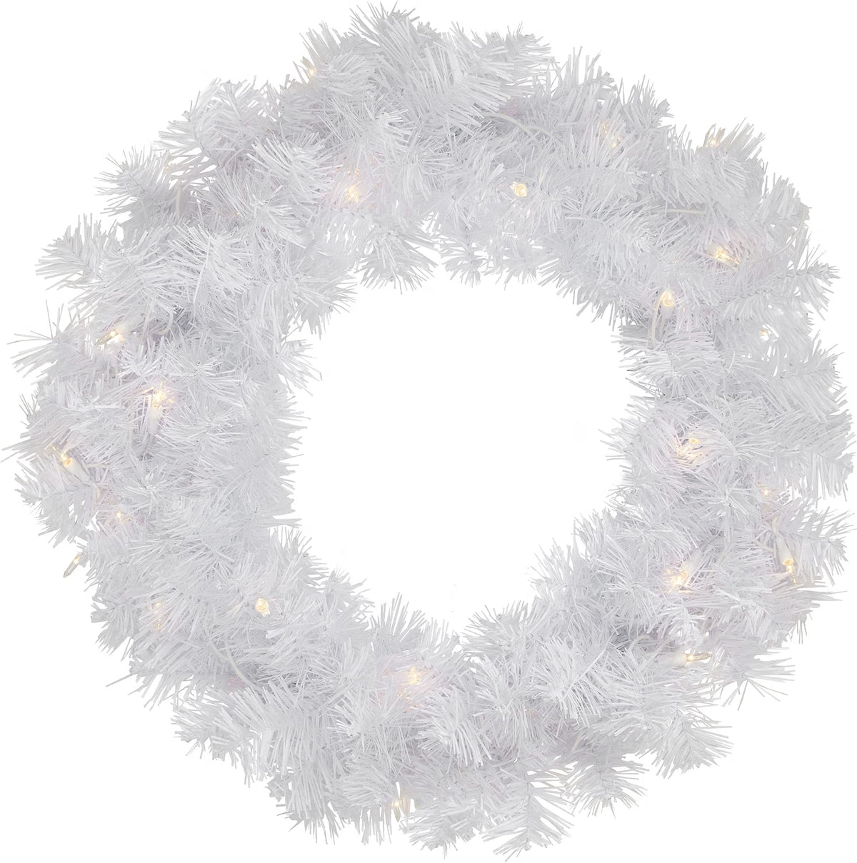24" Pre-lit White Iridescent Mixed Pine Artificial Christmas Wreath - Clear Lights