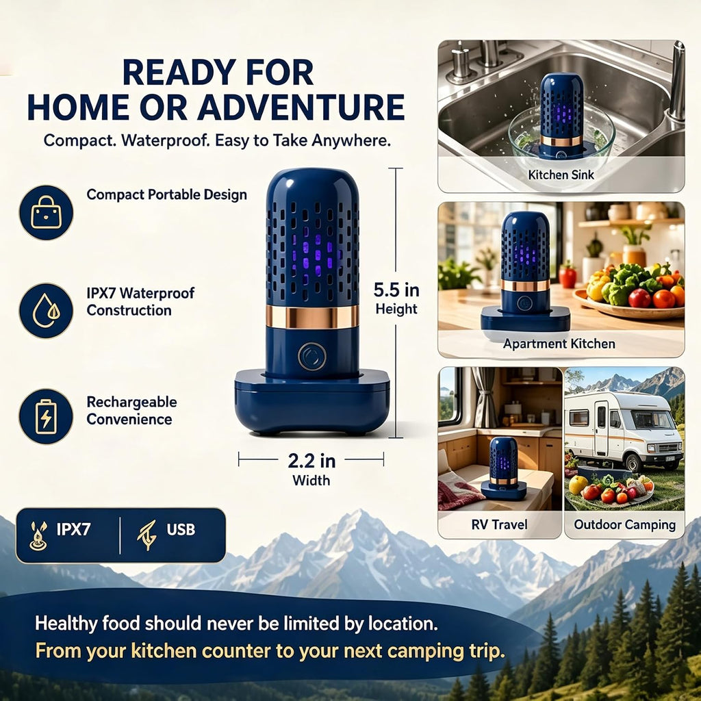 Wireless Fruit and Vegetable Cleaner with OH-ion Purification Food Washer