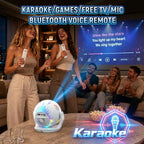 U6 5-in-1 Mini Projector, Karaoke & Gaming Projector with Bluetooth, Mic & Voice Remote
