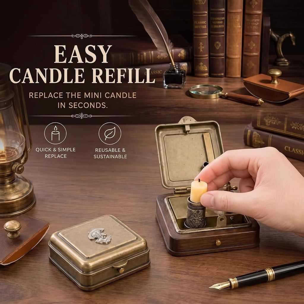 Vintage Brass Pocket Candle Box with Snuffer