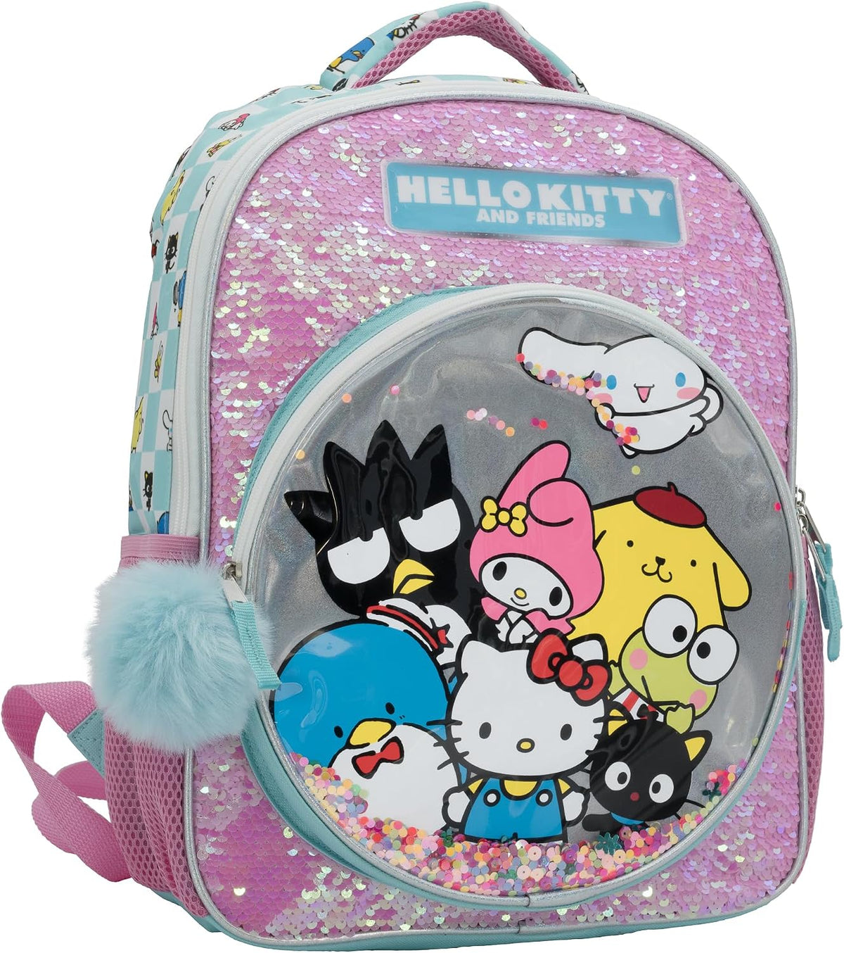 AI Accessory Innovations Hello Kitty & Friends 16" Girls Backpack, Sanrio Kawaii Flip Sequin School Bag