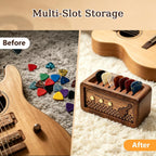 Sapele Wood Guitar Pick Holder, Guitar Pick Box for Pick Storage & Display