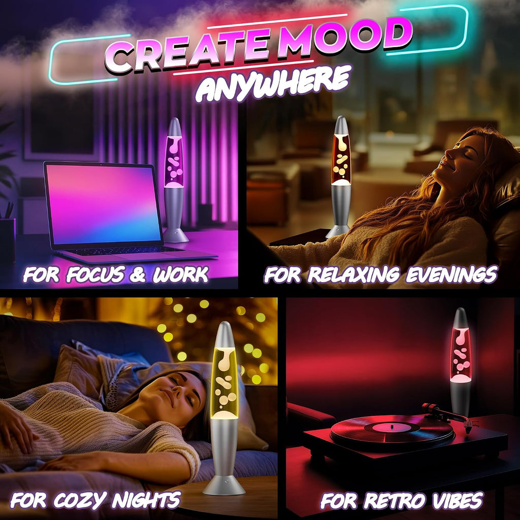13.5 in Liquid Motion Mood Lamp, 17-Color LED Light, 4 Modes, Remote