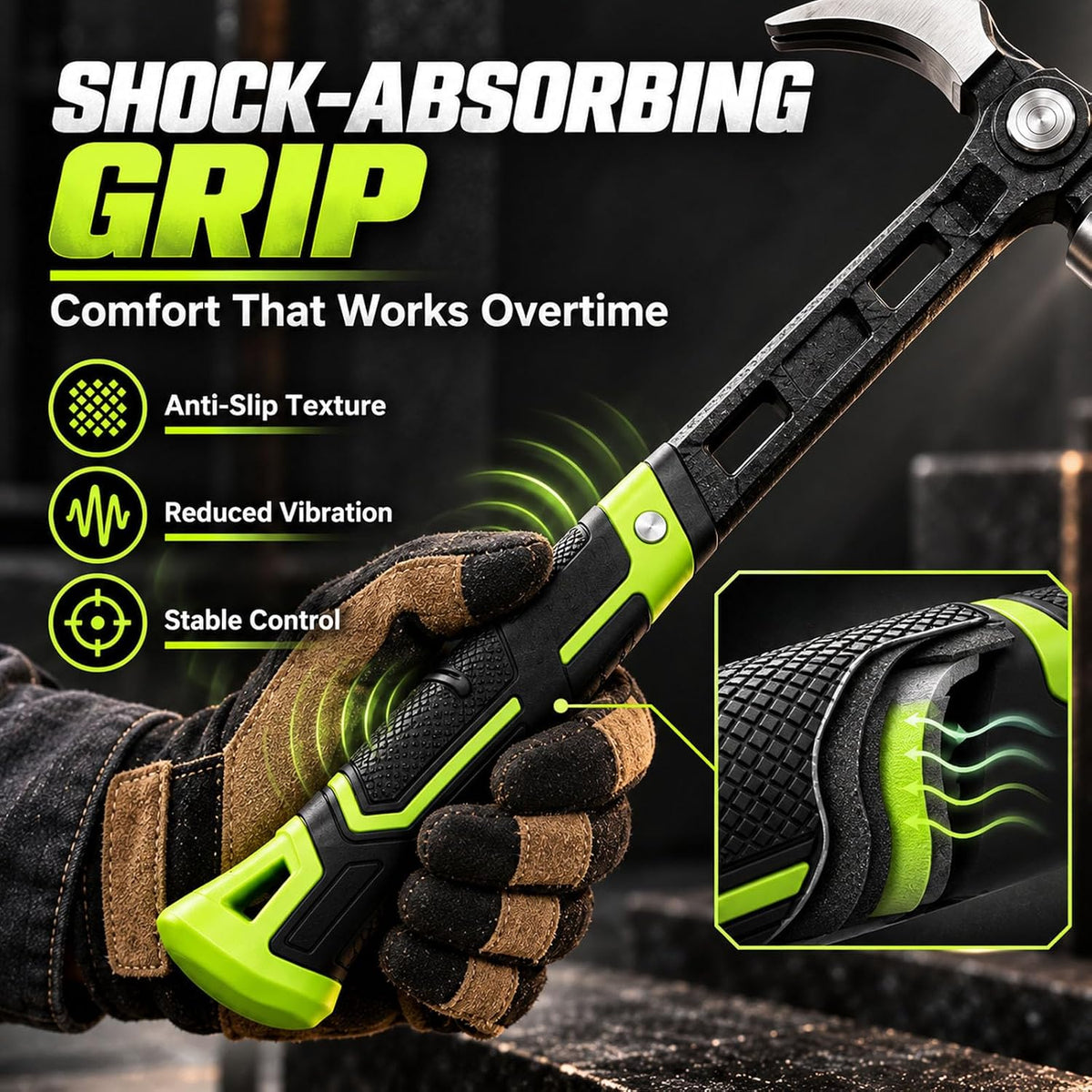 Adjustable Nail Puller Hammer with Magnetic Nail Holder