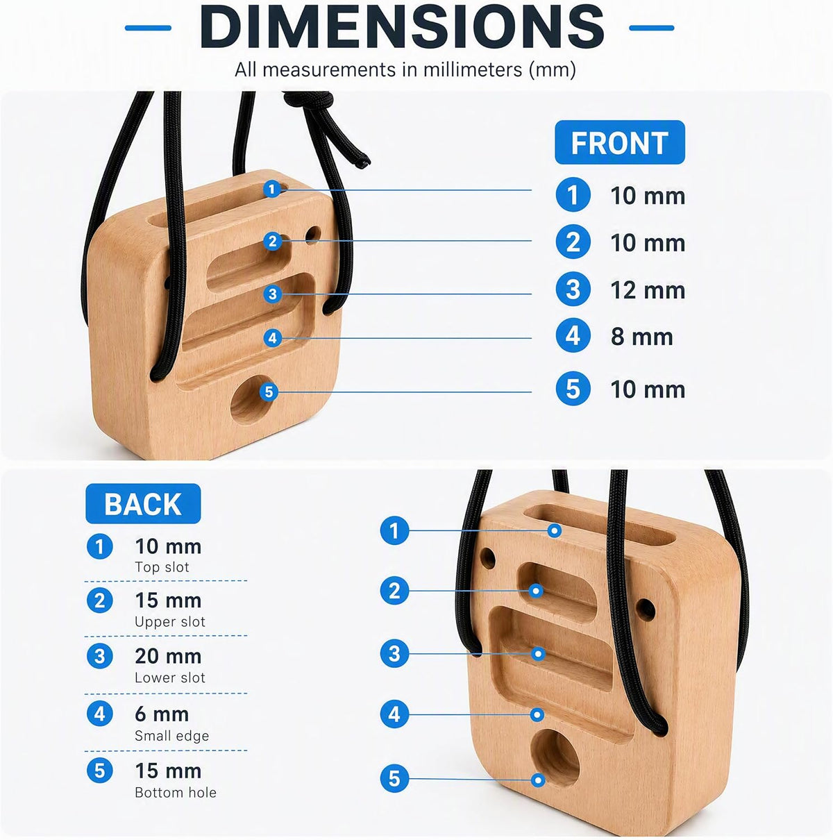 Portable Rock Climbing Hangboard, Versatile Pinch Block Training Tool
