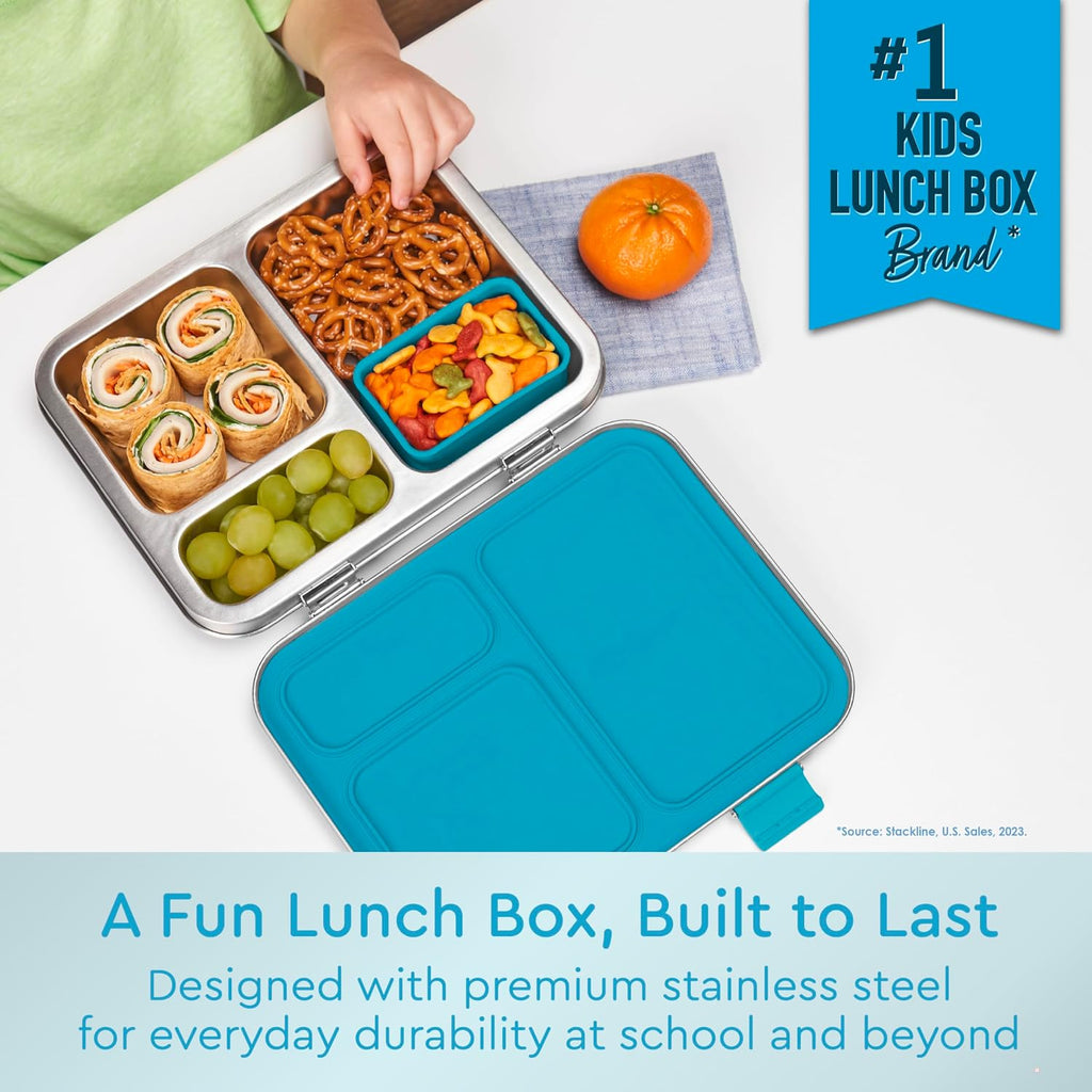 Kids Stainless Steel Lunch Box and Water Bottle Set (Dinosaur)