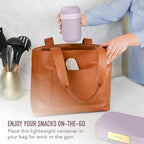 Modern Bento-Style Lunch Box Set With Reusable Snack Cup (Orchid)