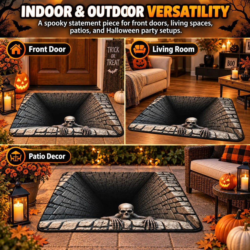 3D Halloween Rugs & Optical Illusion Door Mat，47.24 * 31.50 in