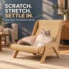 Cat Scratch Lounger Chair Bed, Natural Wooden Sisal Scratching Board，1PC