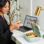 Modern Bento-Style Lunch Box Set With Reusable Snack Cup