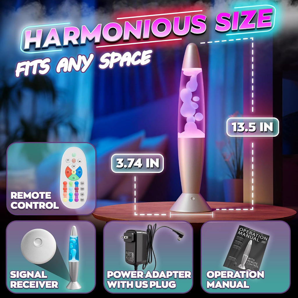 13.5 in Liquid Motion Mood Lamp, 17-Color LED Light, 4 Modes, Remote