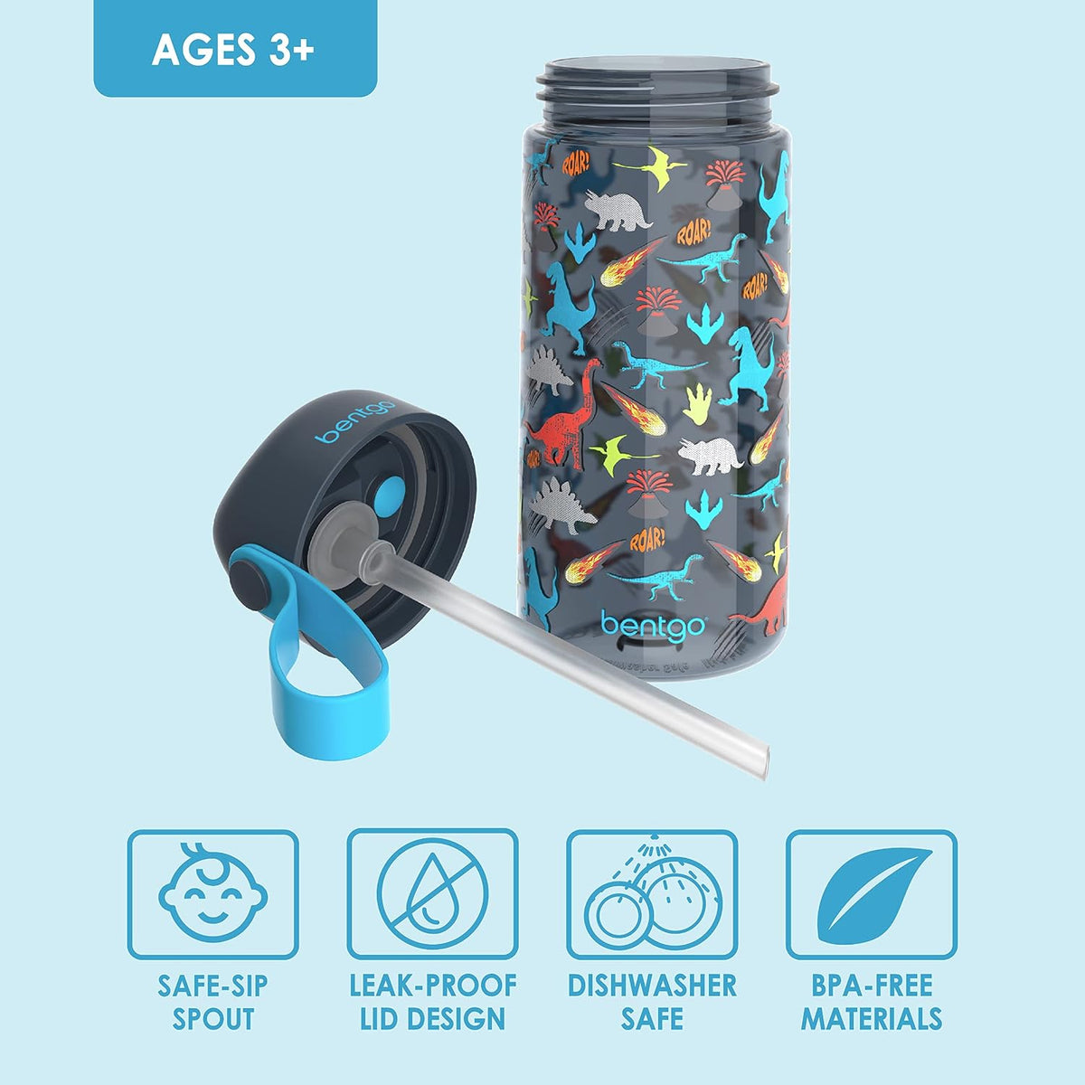 Kids Prints Lunch Box & Water Bottle (Dinosaur)
