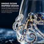Blue Ringed Octopus Glassware, 3D Octopus Stemless Wine Glass, Marine Animal Drinkware For Coastal Home Bar Decor (1)