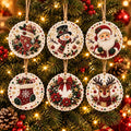 6PCS Christmas Ornaments DIY Pearl Diamond Art Kits for Adults, Wooden (Type B)