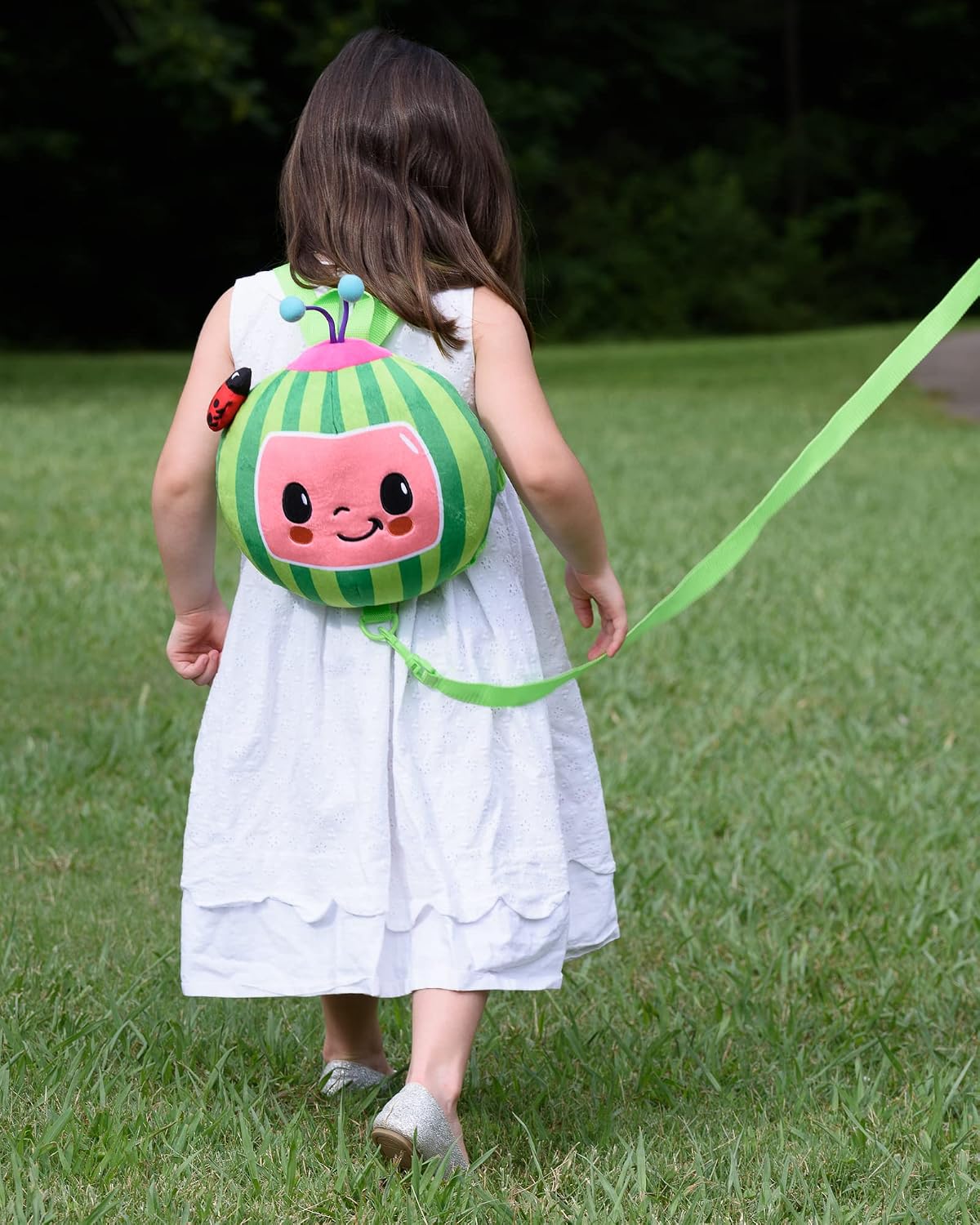 INNOVATIONS Cocomelon Plush Watermelon 10" Toddler Backpack with Detachable Safety Leash