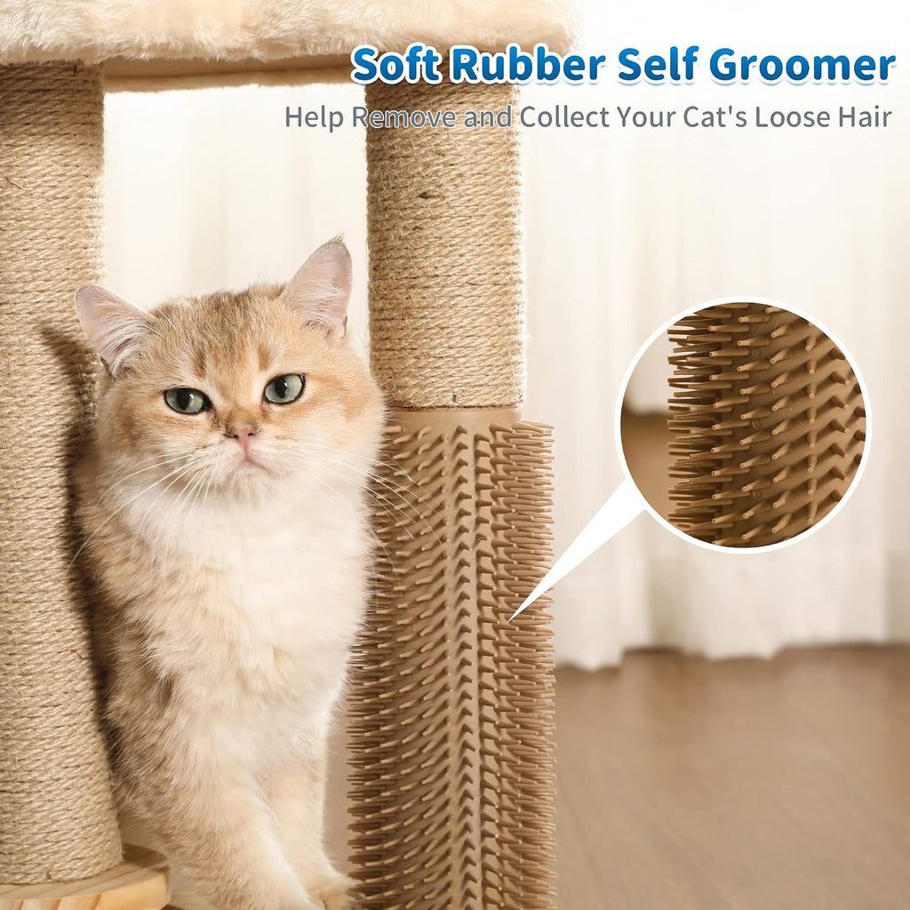 Made4Pets Cat Scratching Post, Self-Groomer with Trackball & Hair Brush