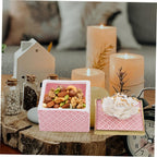 Pink Ceramic Trinket Box with Lid, Ring Holder for Jewelry Xmas