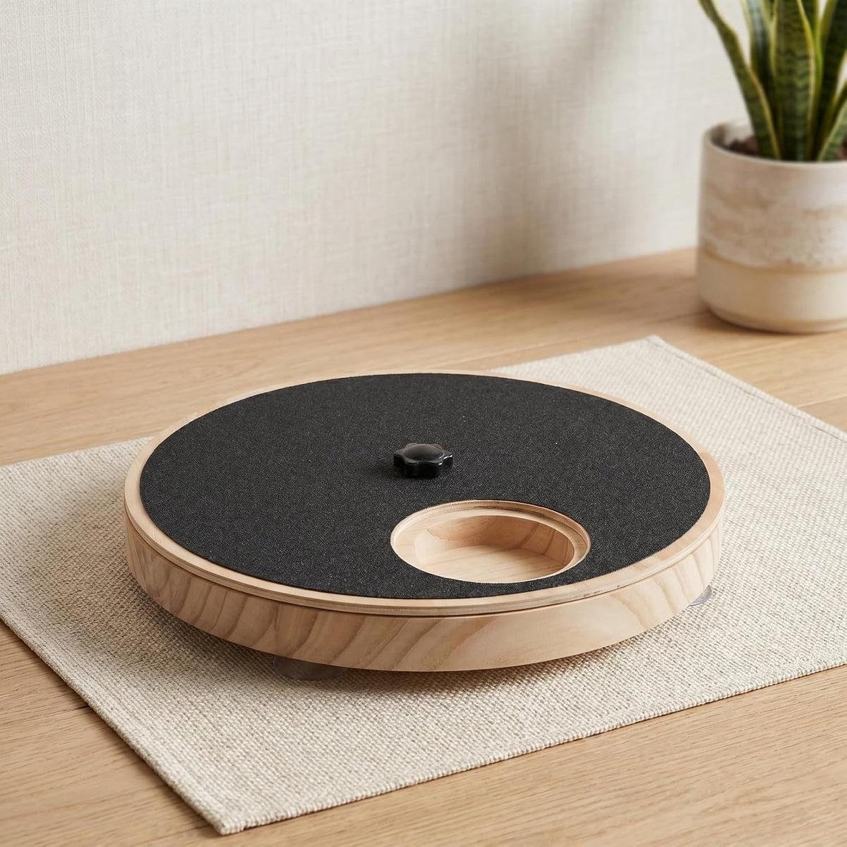 Dog Nail Scratch Pad Pet Claw Grinding Board with Treat Dispenser Rotating Dog Nail Trimming Board for Grooming Filing Training Indoor Paw Care 11.41 X 11.41 X 1.10in
