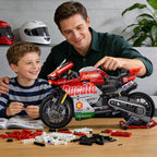1:10 Motorcycle Building Set, 883-Piece Model Kit with Display Stand