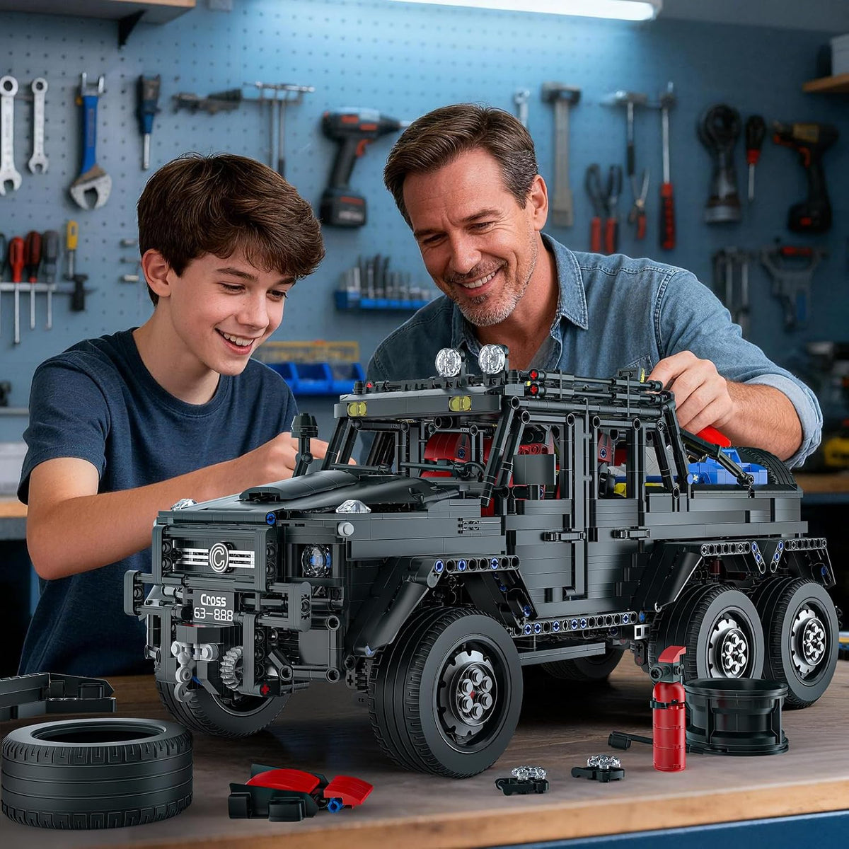 1:8 Off-Road Car Building Set, 4x4 SUV Model Kit for Adults & Teens