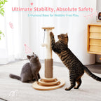 Made4Pets Cat Scratching Post, 23" Indoor Cat Scratcher with Self-Groomer