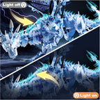 Mechanical Ice Dragon Building Blocks, 1,646-Piece Model Kit with LED Light