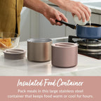 Stainless Steel Food Canister (Rose Gold) and Deluxe Lunch Bag Set (Blush)