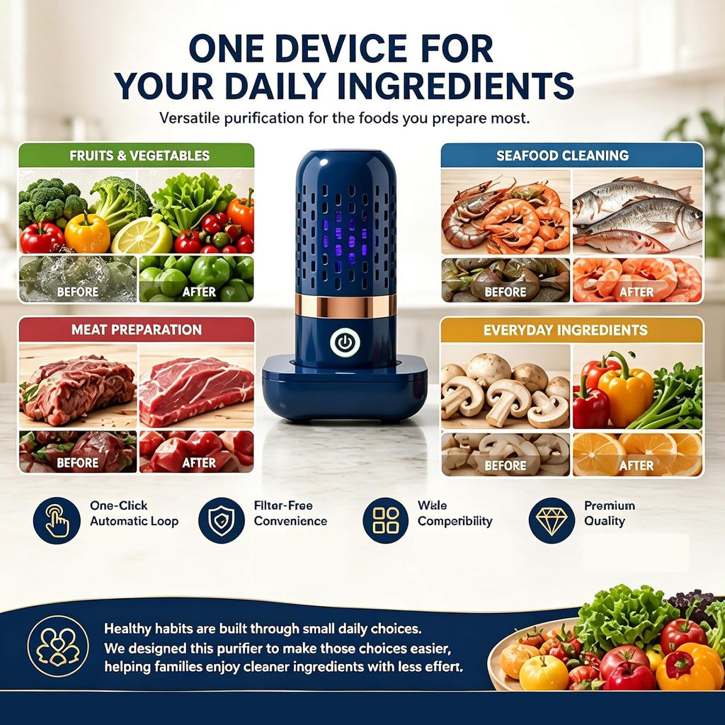 Wireless Fruit and Vegetable Cleaner with OH-ion Purification Food Washer