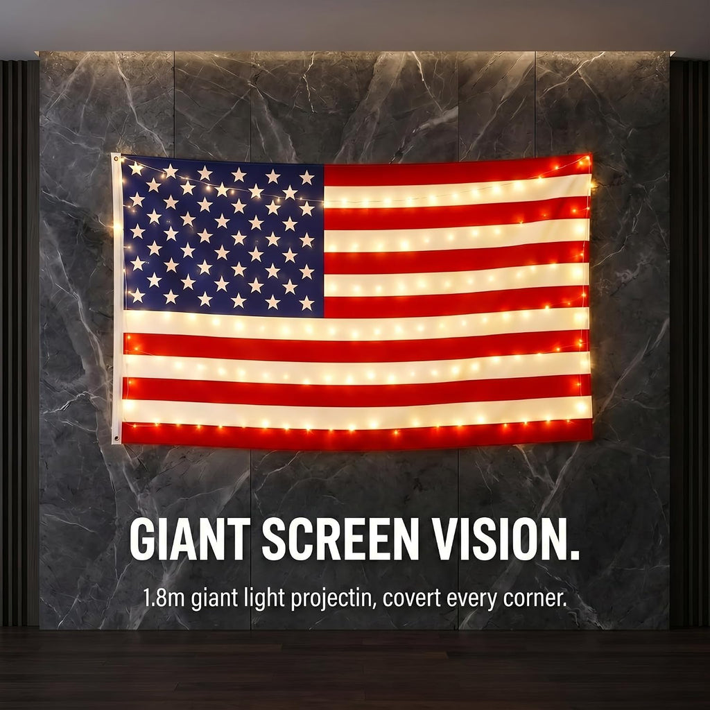 American Flag Lights 5.9x4.3FT Outdoor LED Net Light Decorations for Patio