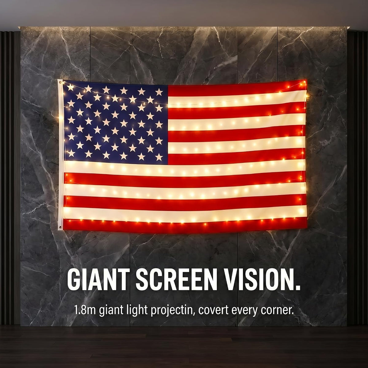 American Flag Lights 5.9x4.3FT Outdoor LED Net Light Decorations for Patio