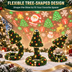 Christmas Projector Night Light with Tree-Shaped Design for Indoor Use