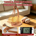 Yarn Holder for Crocheting and Knitting, Magnetic Rotating Yarn Spinner