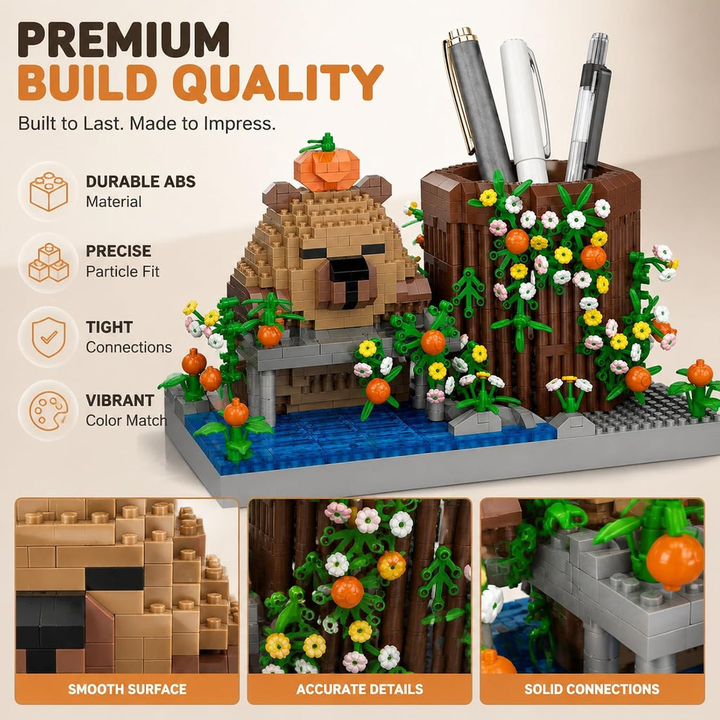 Pen Holder Micro Building Blocks Set for Adults & Teens 14+