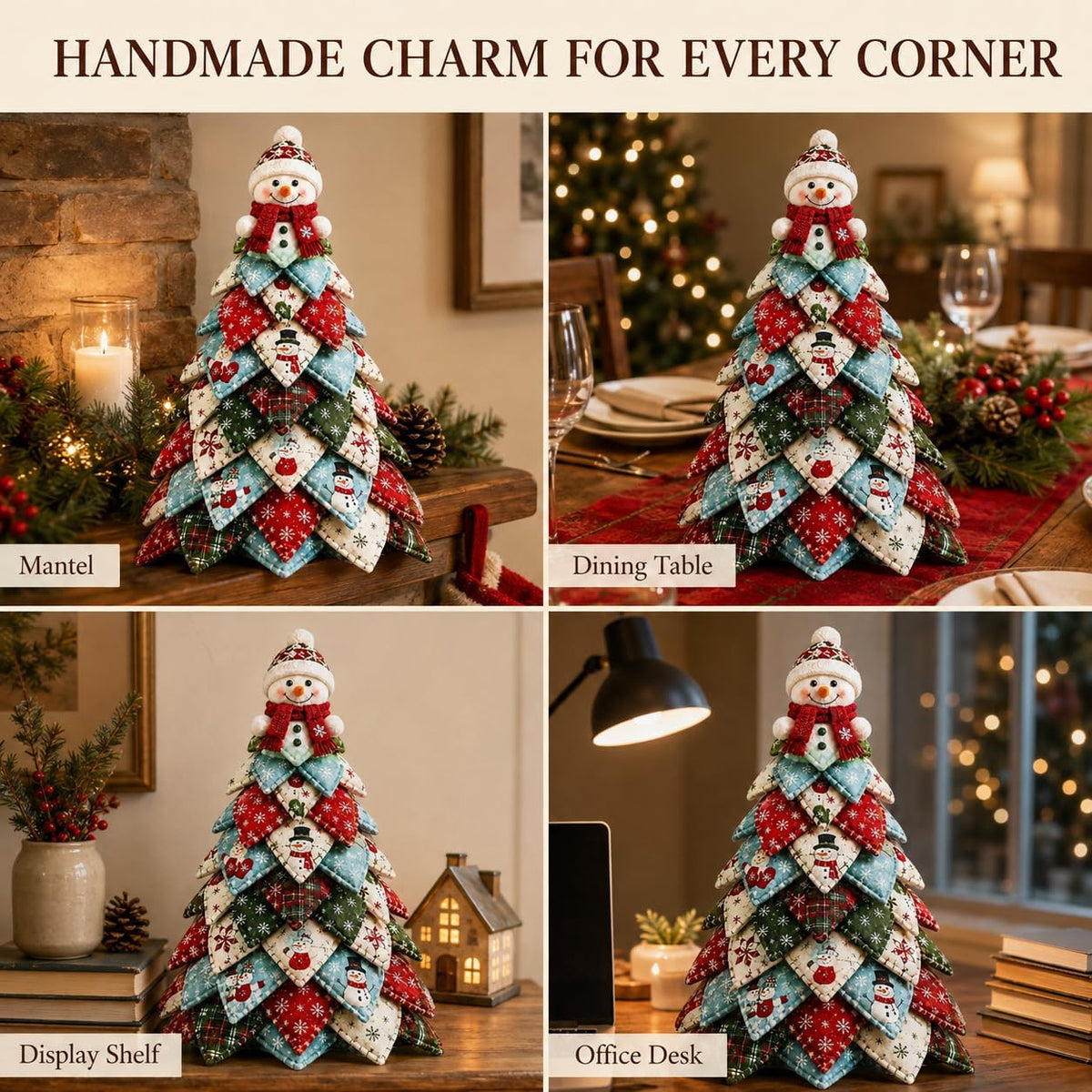 DIY Quilted Christmas and Halloween Tree Kit with Die-Cut Template (Type E) Die-Cut Template, Fabric, Filling and Printed