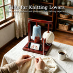 Wooden Yarn Holder for Crocheting, Double Magnetic Spindles Yarn Spinner