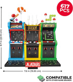 Atari Arcade Classics Building Set, 617-Piece 3-Cabinet Retro Gaming Model