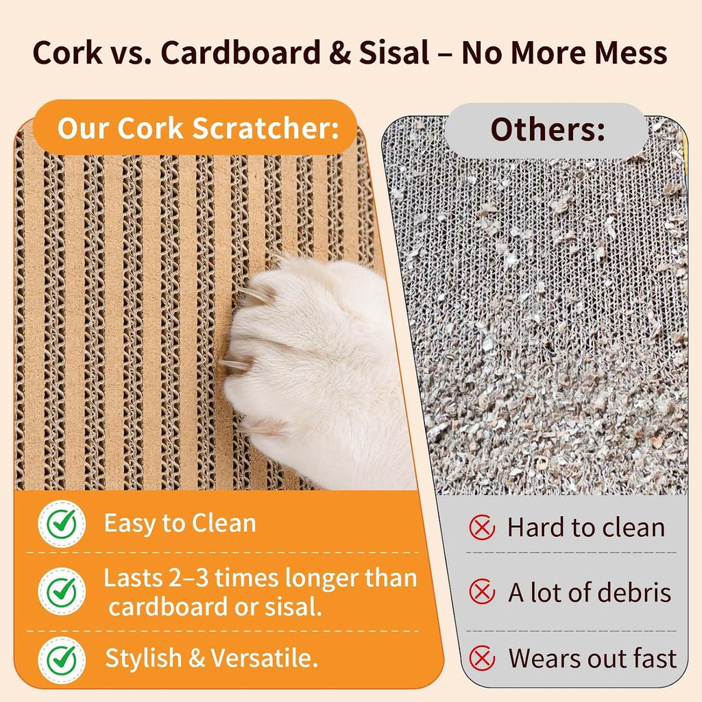 Natural Cork Cat Scratch Board & Furniture Protector