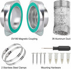 Magnetic Dryer Vent Connector Kit, Quick Connect Hose Coupling for Tight Laundry Spaces