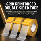 3pcs Grid Double-Sided Tape, Mesh Double Sided Tape, Multi Size Mesh Mounting Tape for Carpet Rug Craft Home Office DIY Fixing (4cm*3pcs,20m per roll)
