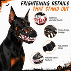 Scary Dog Muzzle Mask, Halloween Hellhound Monster Teeth Costume for Medium and Large Dogs (L)