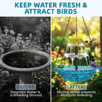 Solar Fountain Bird Bath Hanging Cascade Water Feature for Outdoor Garden & Yard Decor (Blue(XL))