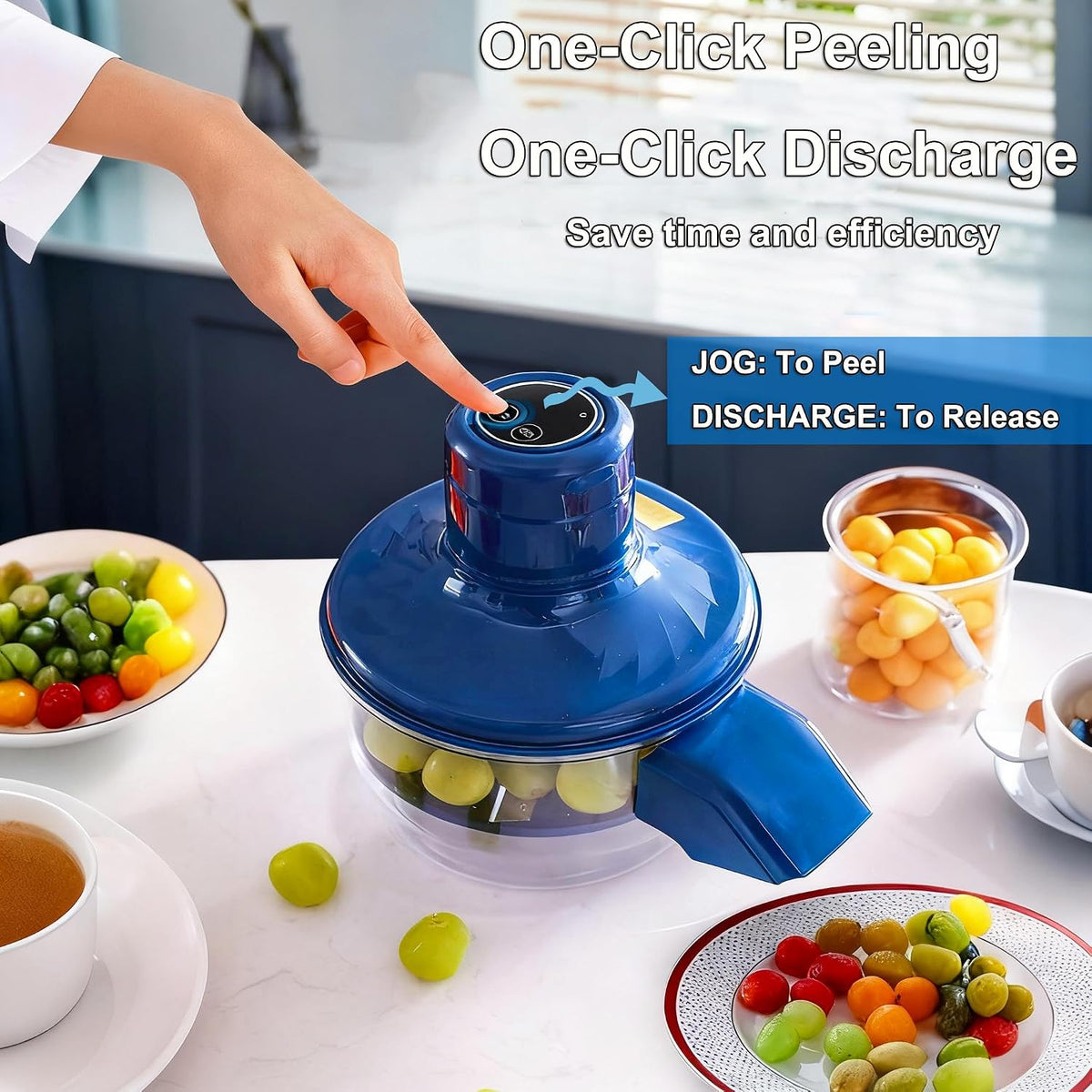 Automatic Grape Peeler Machine, Electric Fruit & Garlic Skin Remover for Home Kitchen
