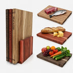 Book Cutting Board Set with Stand, Acacia Wood Boards That Look Like Books