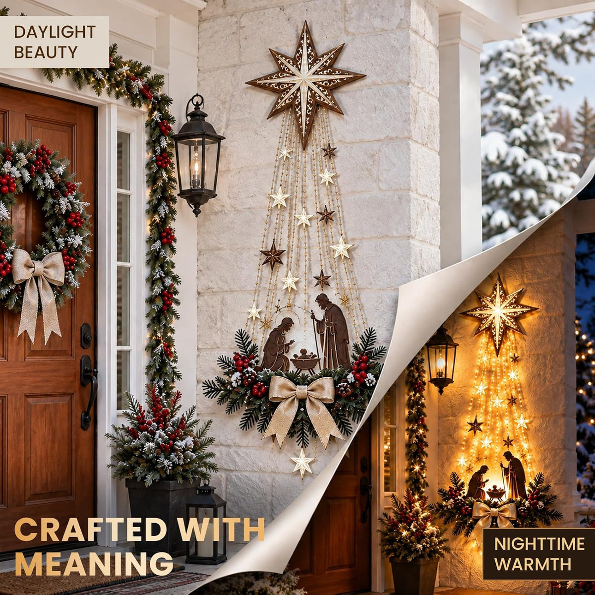 Christmas Decorations Wall Lights Star of Bethlehem Christian Hanging Decor