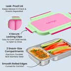 Stainless Steel Snack Box, Leak-Proof, 2 Compartments, 2-Cup Capacity