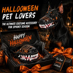 Scary Dog Muzzle Mask, Halloween Hellhound Monster Teeth Costume for Medium and Large Dogs (L)