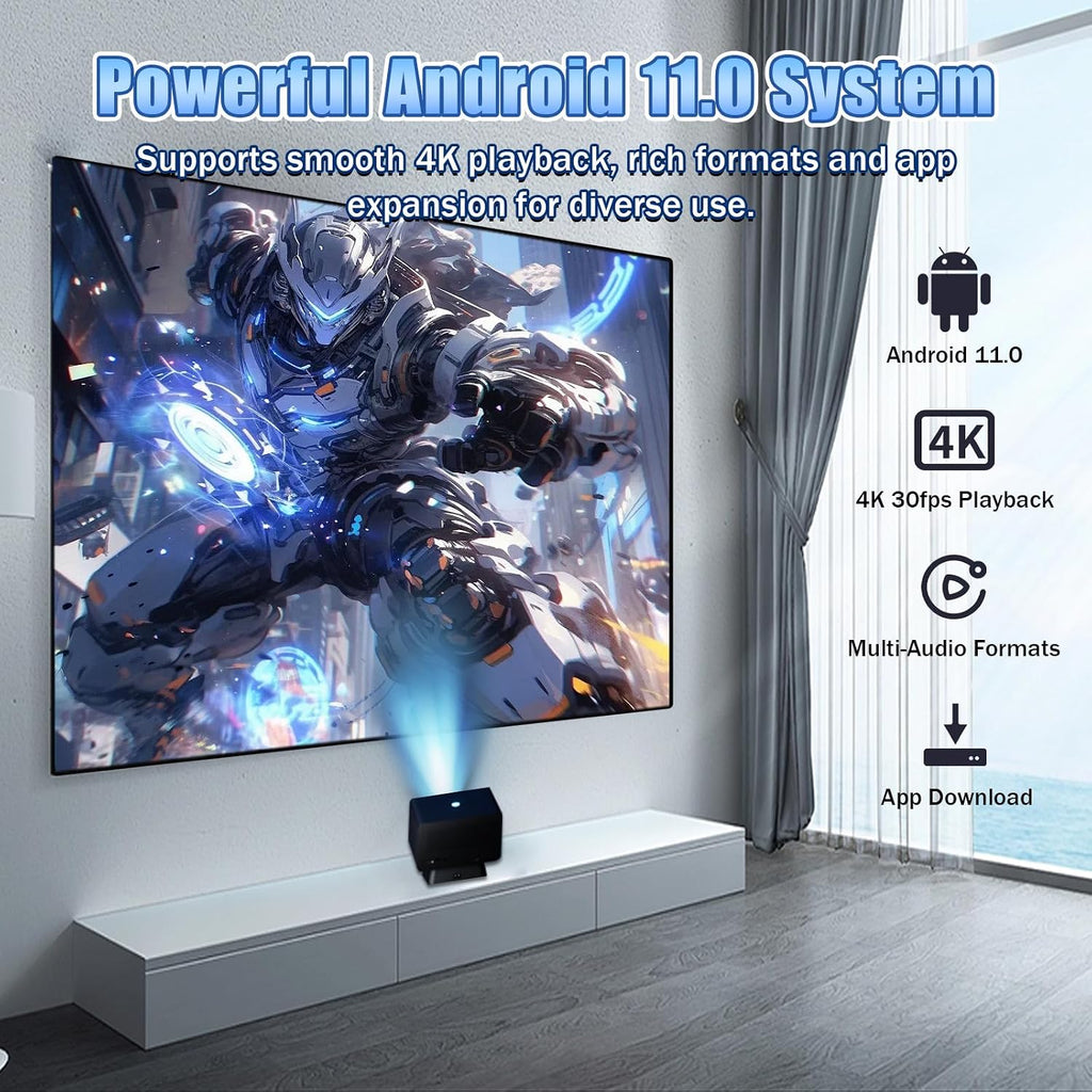P50 4K Bluetooth WiFi Projector, 400 ANSI Android 11 1080P Portable LED Projector