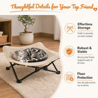 Elevated Cat Bed, Foldable Cat Hammock with Sisal Scratching Surface